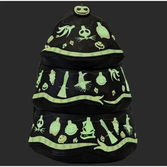 DISNEY Loungefly Nightmare Before Christmas String Lights Glow Mini Backpack - Picture 6 of 10